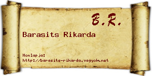 Barasits Rikarda névjegykártya